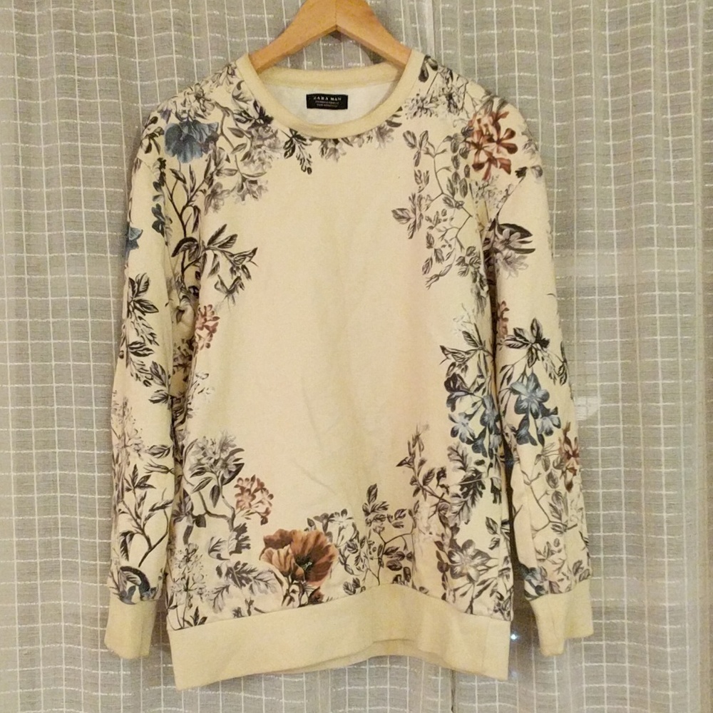 Zara men floral sweatshirt